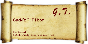 Gadó Tibor névjegykártya